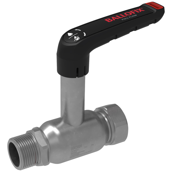 Ballofix Full Flow C-Stahl verzinkt, lange Spindel, IG / AG