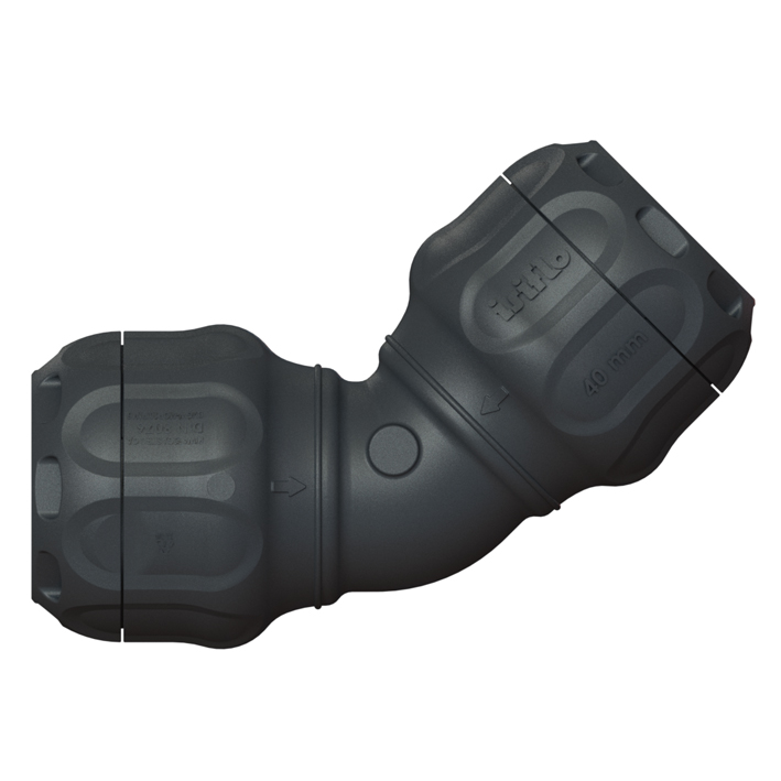 isiflo Sprint Winkel-Steckverbindung 45° Gas - Typ 7230, inkl. 2 Dichthülsen
