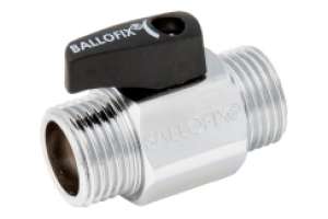 Ballofix Kugelhahn, Chrom, mit Griff,  AG/AG