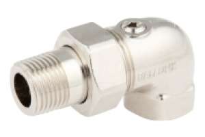 Ballofix Winkelheizkörperverschraubung, vernickelt, PTFE-Dichtung, IG/AG