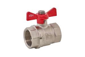 Kugelhahn roter Flügel Ms vernickelt IG x IG - Typ 1525 PN40