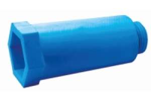 Abpresszapfen mit Kunststoff-Gewinde, blau