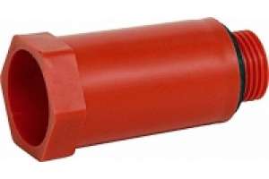 Abpresszapfen mit Kunststoff-Gewinde, rot