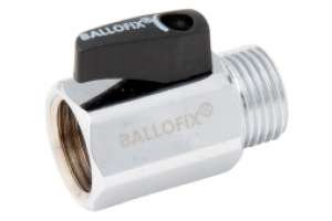 Ballofix Kugelhahn, Chrom, mit Griff schwarz,  IG/AG
