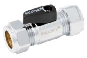 Ballofix chromé, avec poignée, raccord 2 x compression