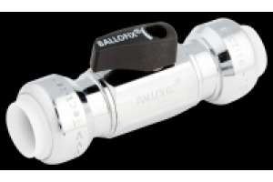 Ballofix Kugelhahn, Chrom, mit Griff, 2 x Steckverbindung