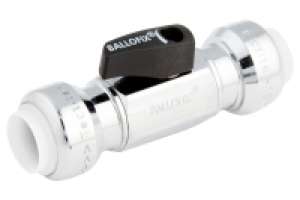 Ballofix Kugelhahn, Chrom, mit Griff, 2 x Steckverbindung