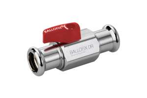 Ballofix Kugelhahn, Chrom, mit Griff rot, 2 x Press M-Kontur
