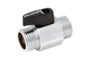 Ballofix Kugelhahn, Chrom, mit Griff,  AG/AG